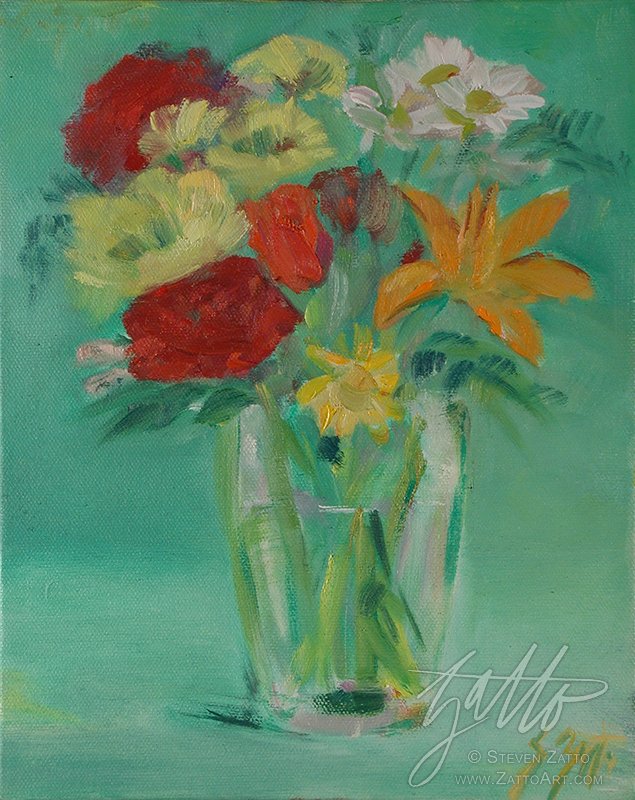 Day Lily and Daisies