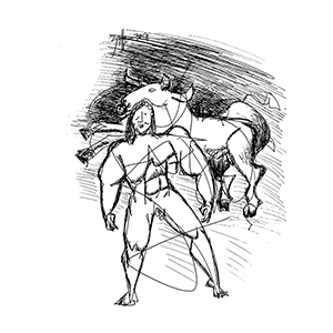 Hercules Wrestling the Cretan Bull