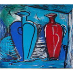 Red and Blue Vessel