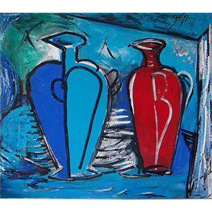 Red and Blue Vessel