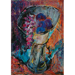 Still Life with Grapes and Plums