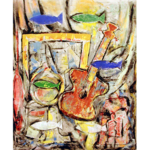 Still Life with Guitar and Fish