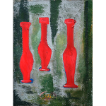 Three Red Bottles